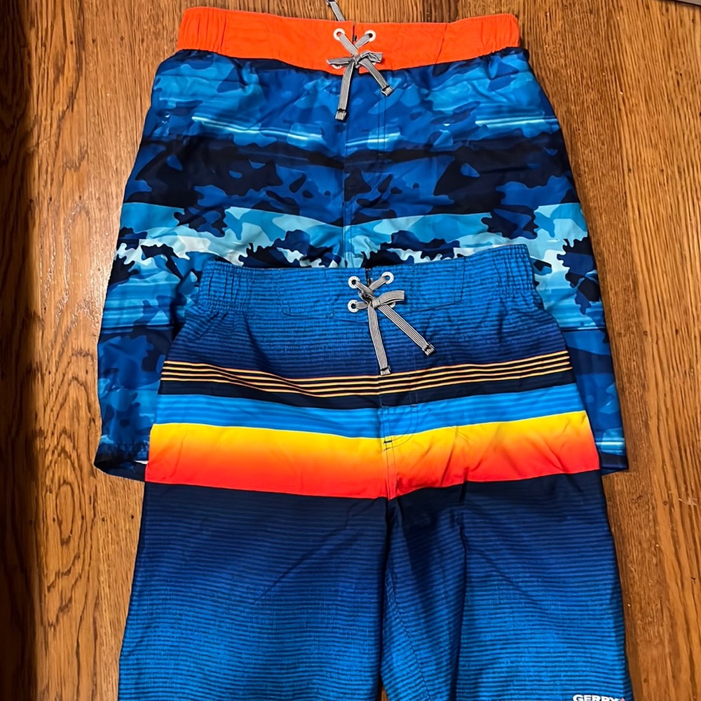 Two pairs Boys swim shorts